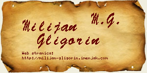 Milijan Gligorin vizit kartica